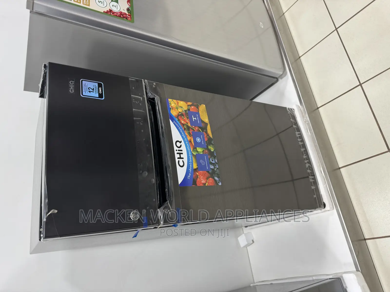 CHIQ 150 Liters Double Door Fridge Black