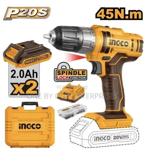 Ingco 20V Impact Cordless Drill 2 Batteries 2.0ah