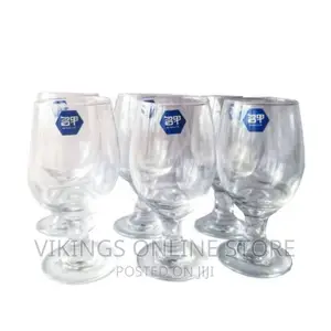 6 Pieces Set of Clear Short Wine Glasses