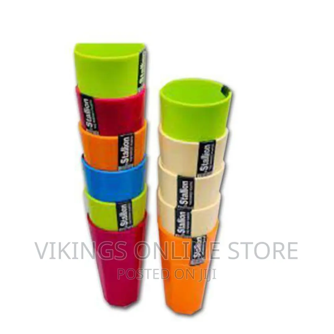 12 Pieces Melamine Colorful Tumblers -Multicolor