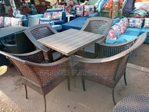 Coffee Brown Craft Sofa Set With Table
