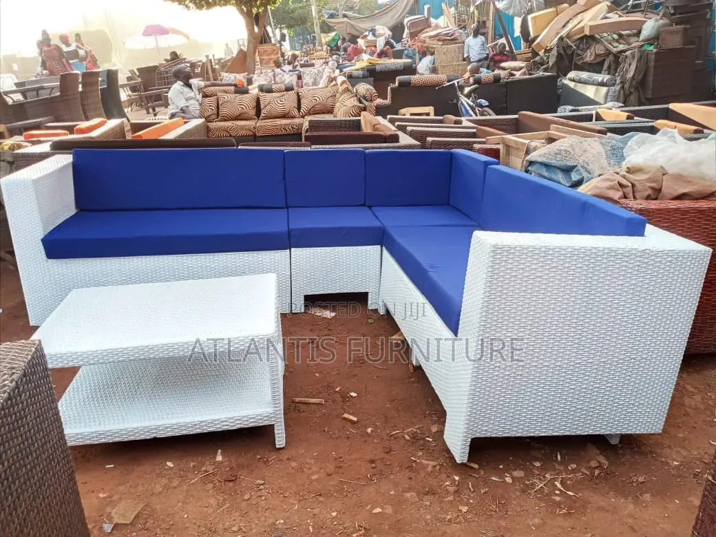 White Executive L Shape Craft Sofa Only