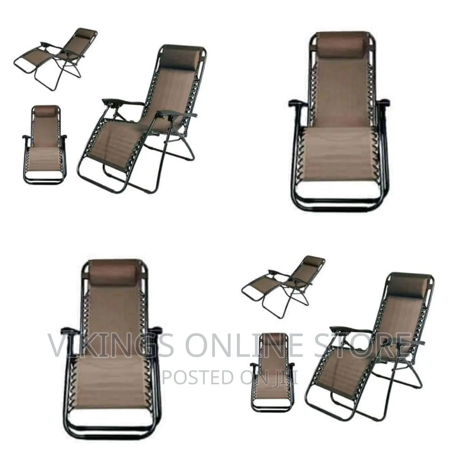 Zero Gravity Lounge Adjustable Metallic Chair Coffee Brown