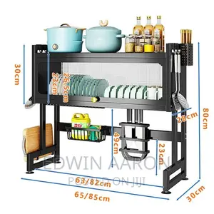 Double Over the Sink Dish Rack With Cover for the Top Tier.