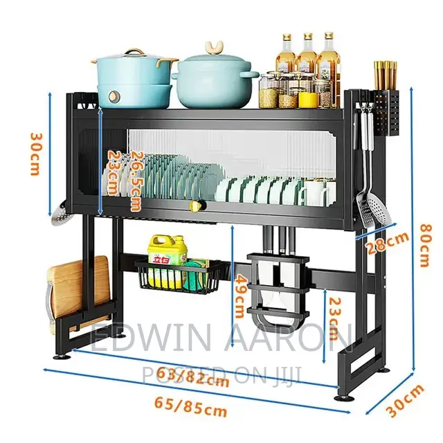 Double Over the Sink Dish Rack With Cover for the Top Tier.