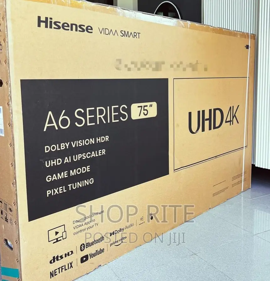 Hisense 75inches Smart Uhd TVS Authentic A6 Series