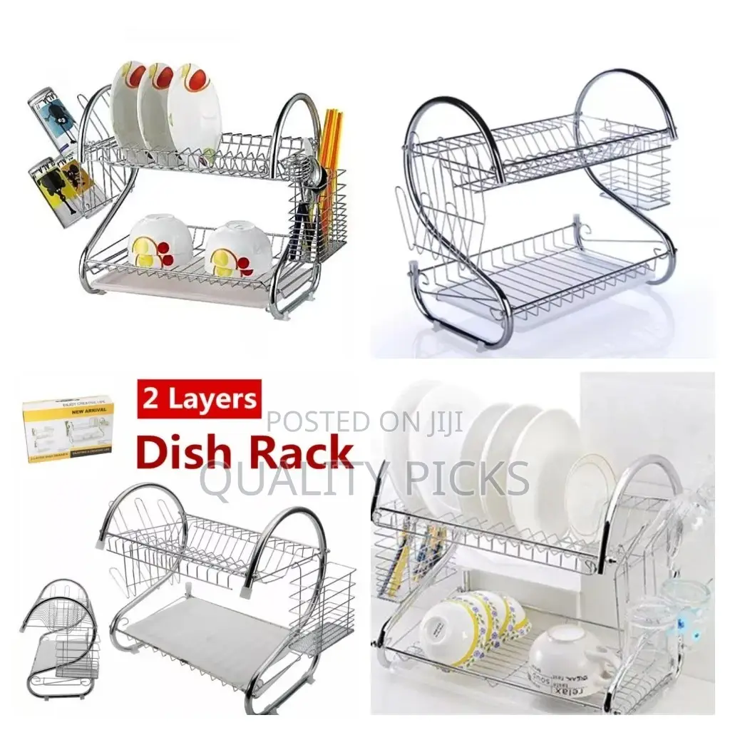 2 Layer Stainless Dish Rack Organizer