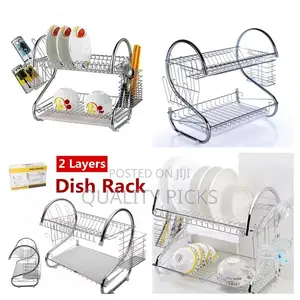 2 Layer Stainless Dish Rack Organizer
