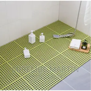 4pcs Interlocking Non Slip Bathroom Floor Tiles Rubber Mat