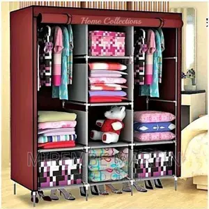 Home Fashion 3 Column Cloth Wooden Frame Portable