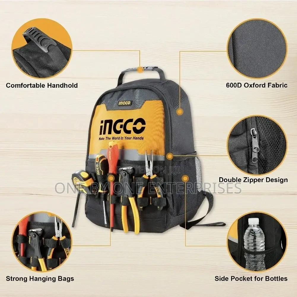 INGCO Tool Backpack,Tool Bag With Laptop Compartment