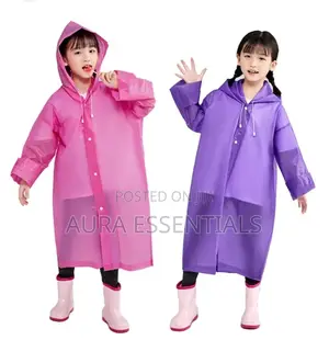 Transparent Kids Hooded Raincoat