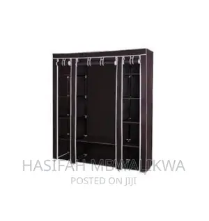 3 Column Metallic Cloth Wardrobe / Closet