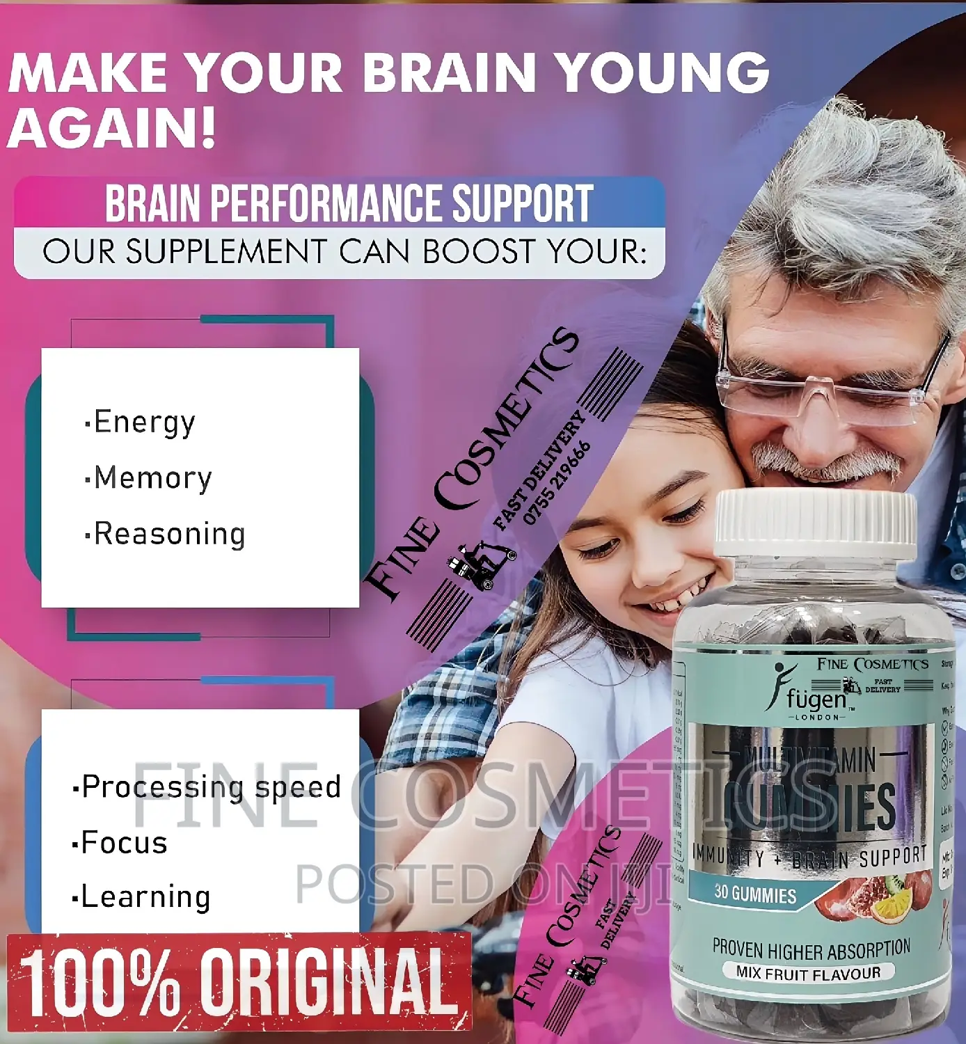 BRAIN BOOSTER GUMMIES Multivitamin Immune/Memory Los Support
