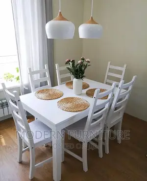 White Dinning Table of 6 Seaters Call