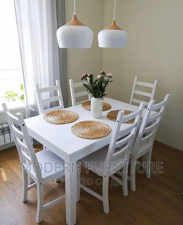 White Dinning Table of 6 Seaters Call