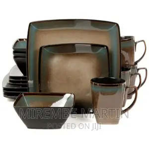 24 Piece Square Dinner Set – Dirty Blue