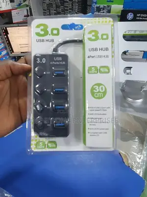 (4 Ports USB 3.0 Hub Port Splitter With Switch Power