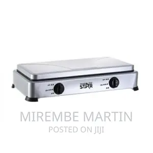 Winning Star 2 Burner Gas Cooking Stove With Lid-Grey
