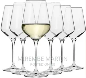 Diamond Stem Wine Glasses- 6 Pieces,Colorless
