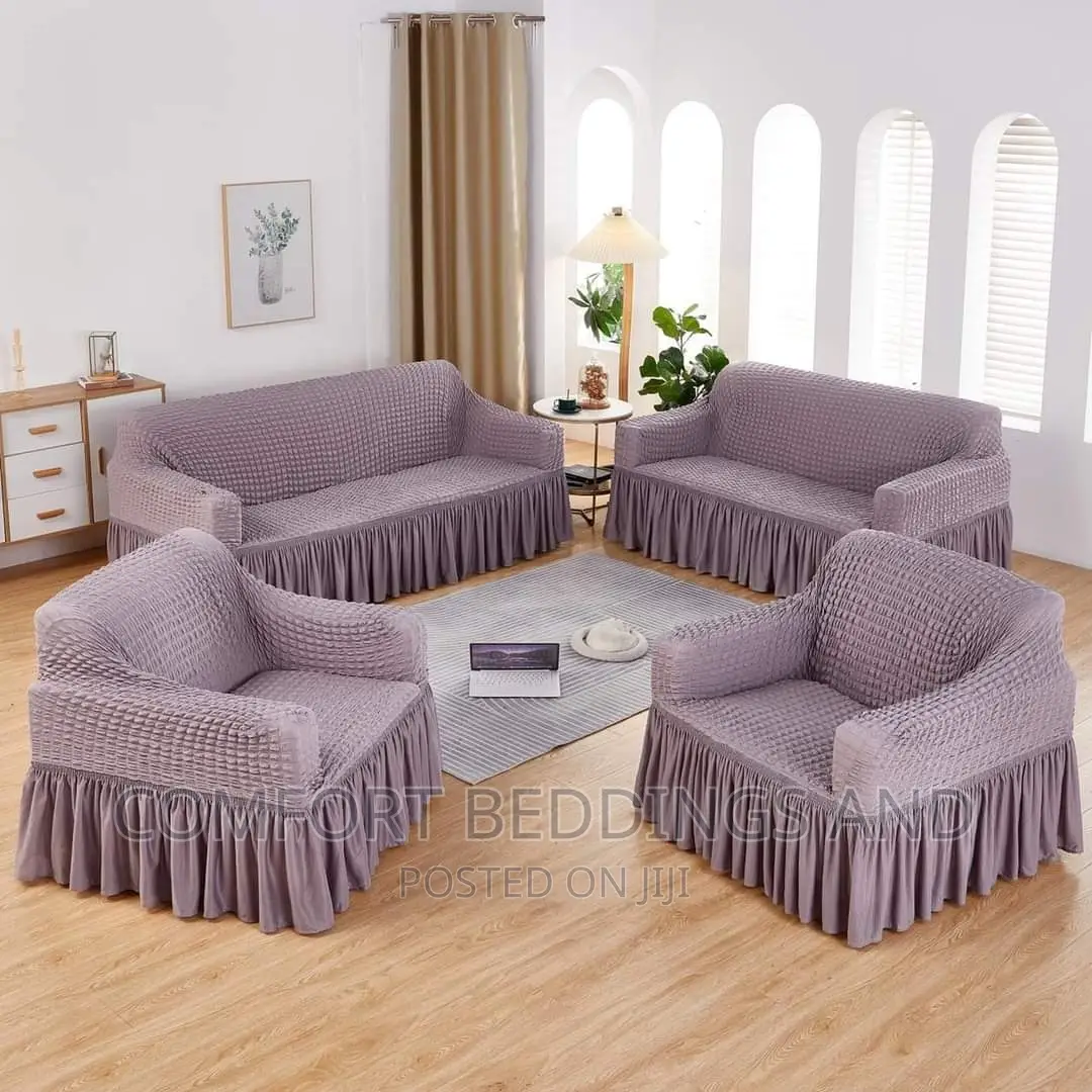 Turkish Sofa Covers 3:2:1:1 Light Gray 7 Seaters