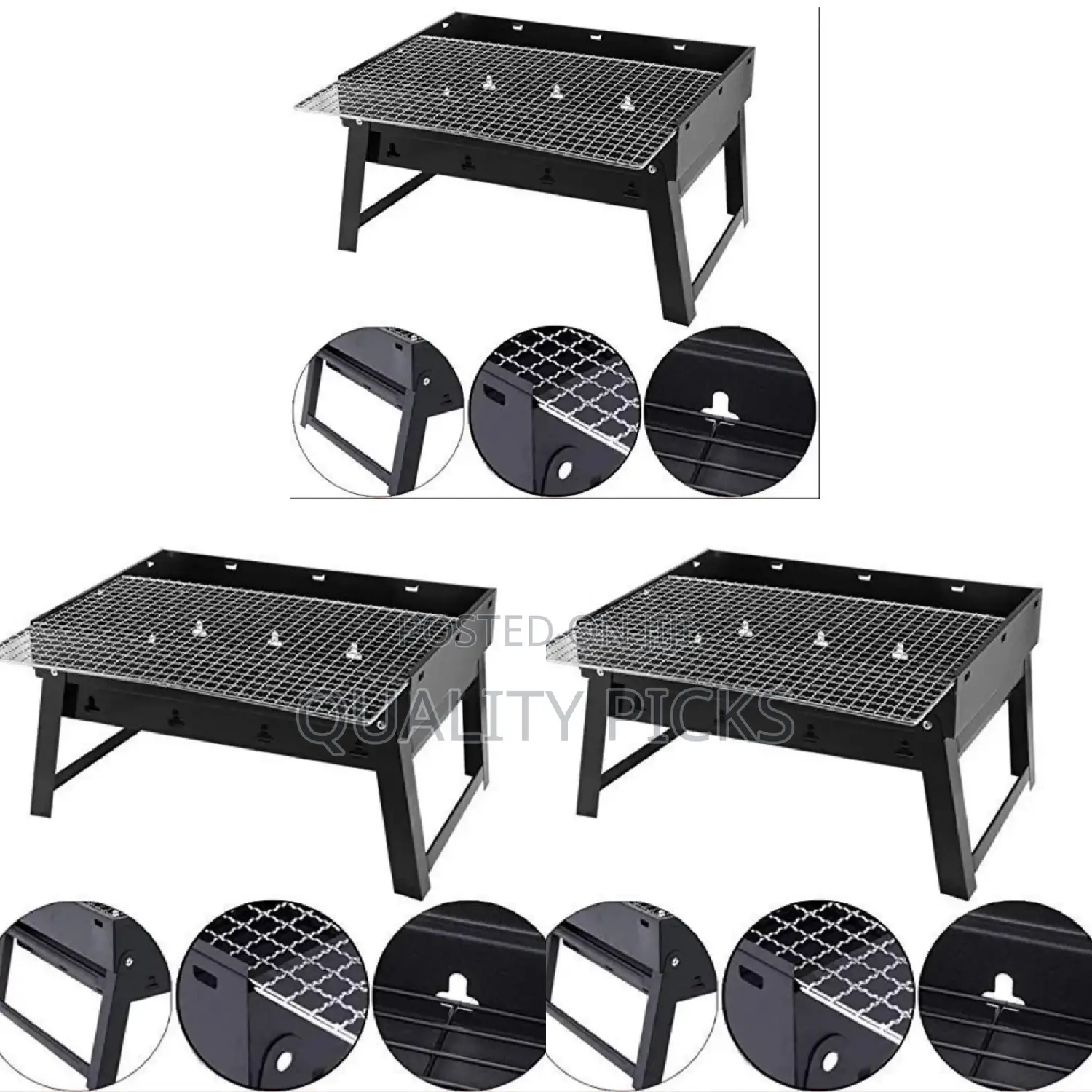 Black Foldable BBQ Grill