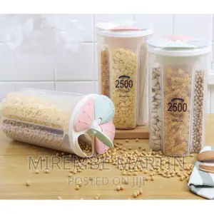 4 Section Cereal Food Dispenser Storage Jar Box Container