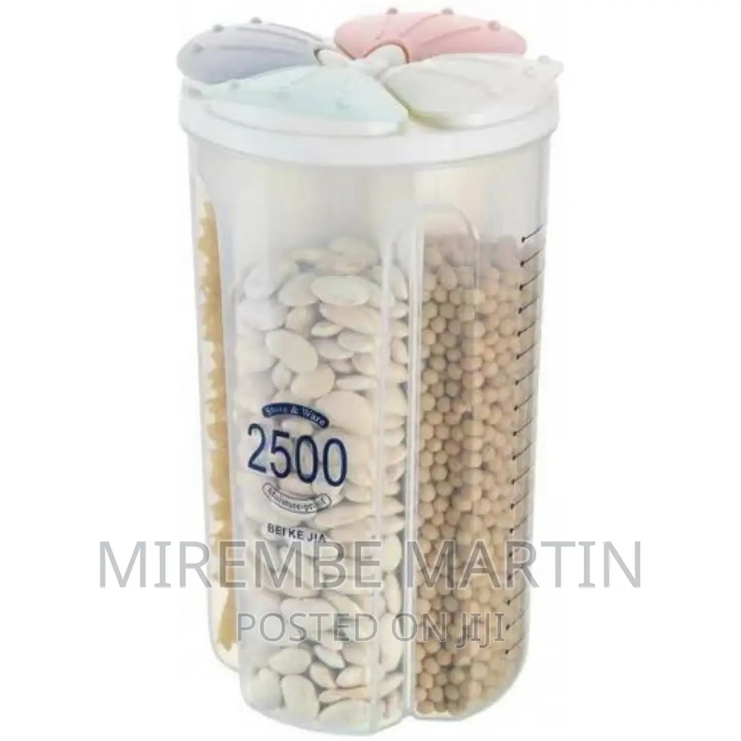 4 Section Cereal Food Dispenser Storage Jar Box Container