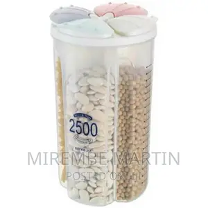 4 Section Cereal Food Dispenser Storage Jar Box Container