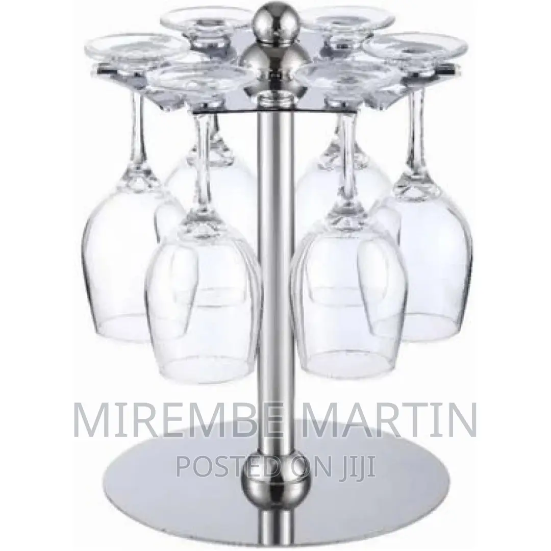 Countertop Rotating 6 Wine Glass Cup Holder Drying Rack