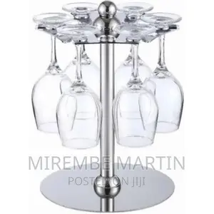Countertop Rotating 6 Wine Glass Cup Holder Drying Rack
