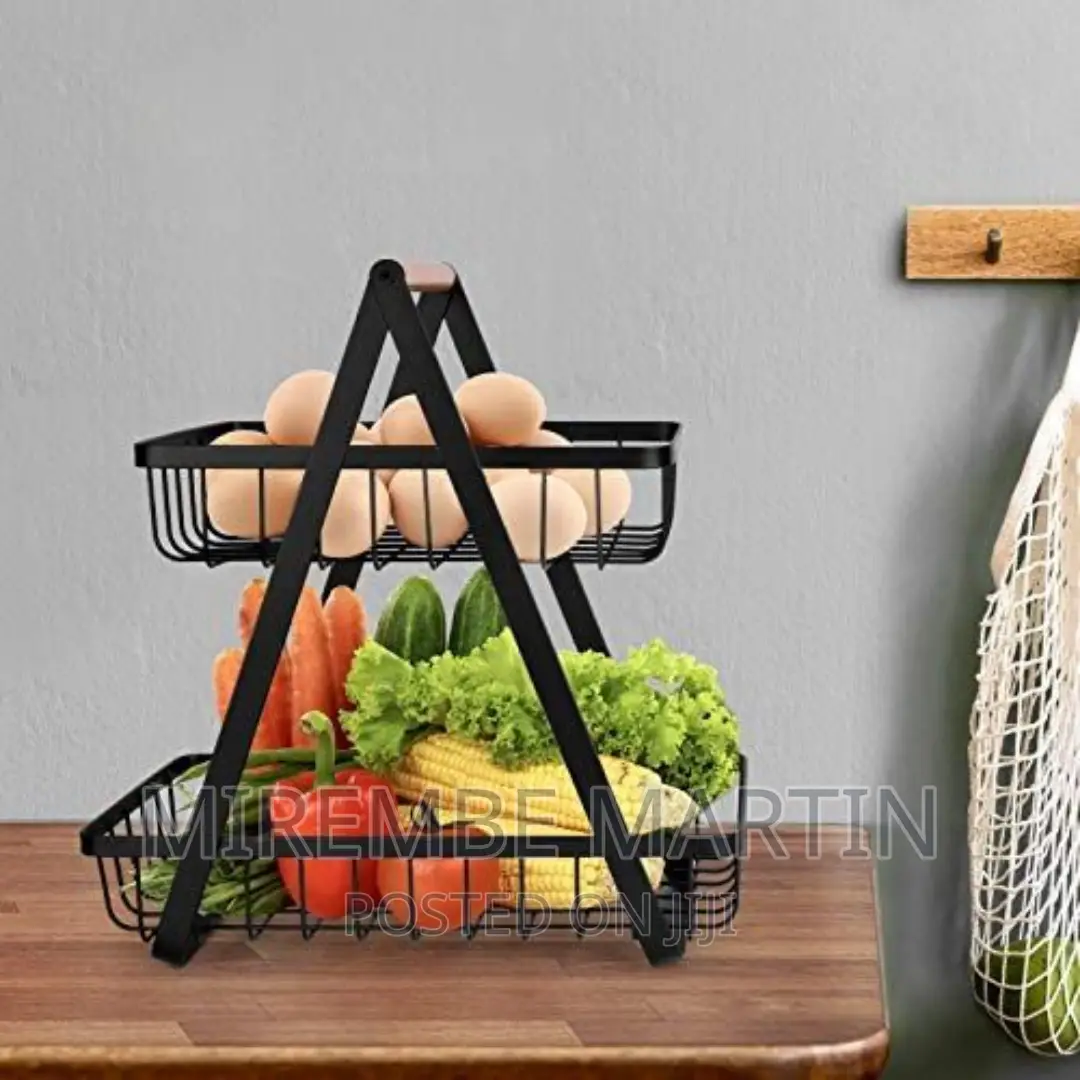 2-tier Countertop Fruit Basket Bowl Bread Basket