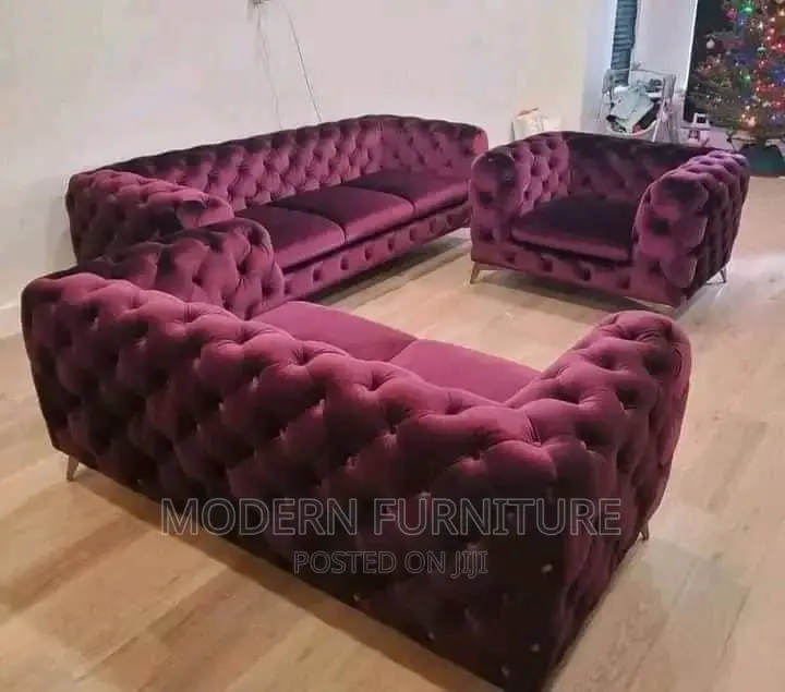 Maroon Chestfiled Sofa Set of 6 Seaters Call