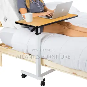 Overbed Executive Table White Stands.