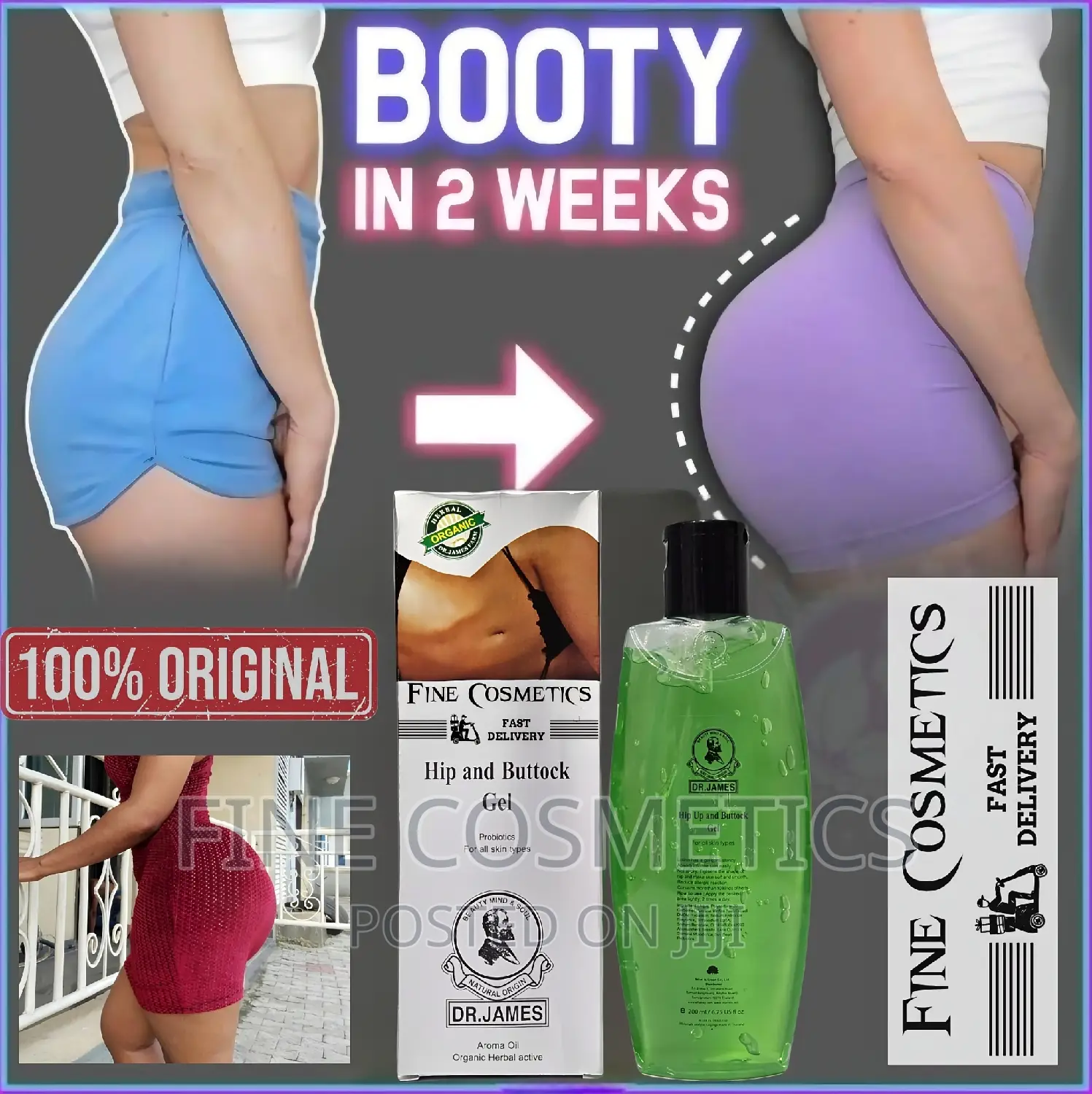DR JAMES HIP UP GEL Buttock Enlargement Curvy Figure Shaping