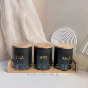 Set of 3 Storage Ceramic Sealed Jars for Sugar Tea