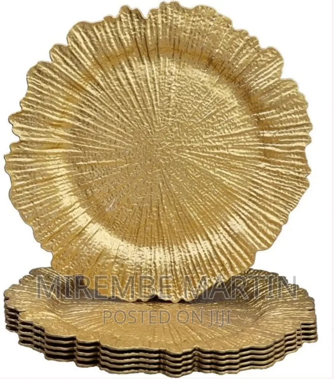 12 Pieces of Reef Gold Charger Plates