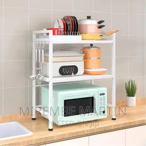 Microwave Oven Rack, Adjustable Shelf Organizer