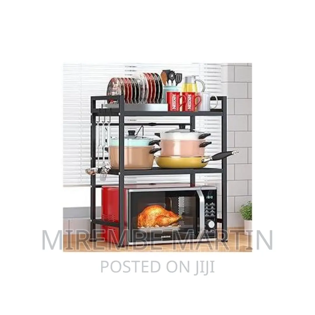 Microwave Oven Rack, Adjustable Shelf Organizer