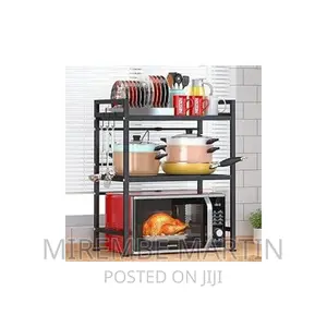 Microwave Oven Rack, Adjustable Shelf Organizer