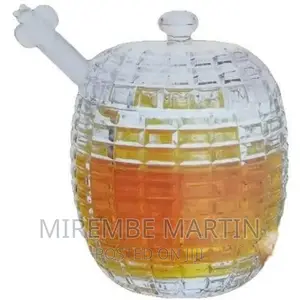 Rystal Glass Honey Pot Jam Jar With Honey Dipper Spoon