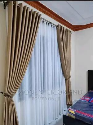 Metallic Plain Gold Curtain