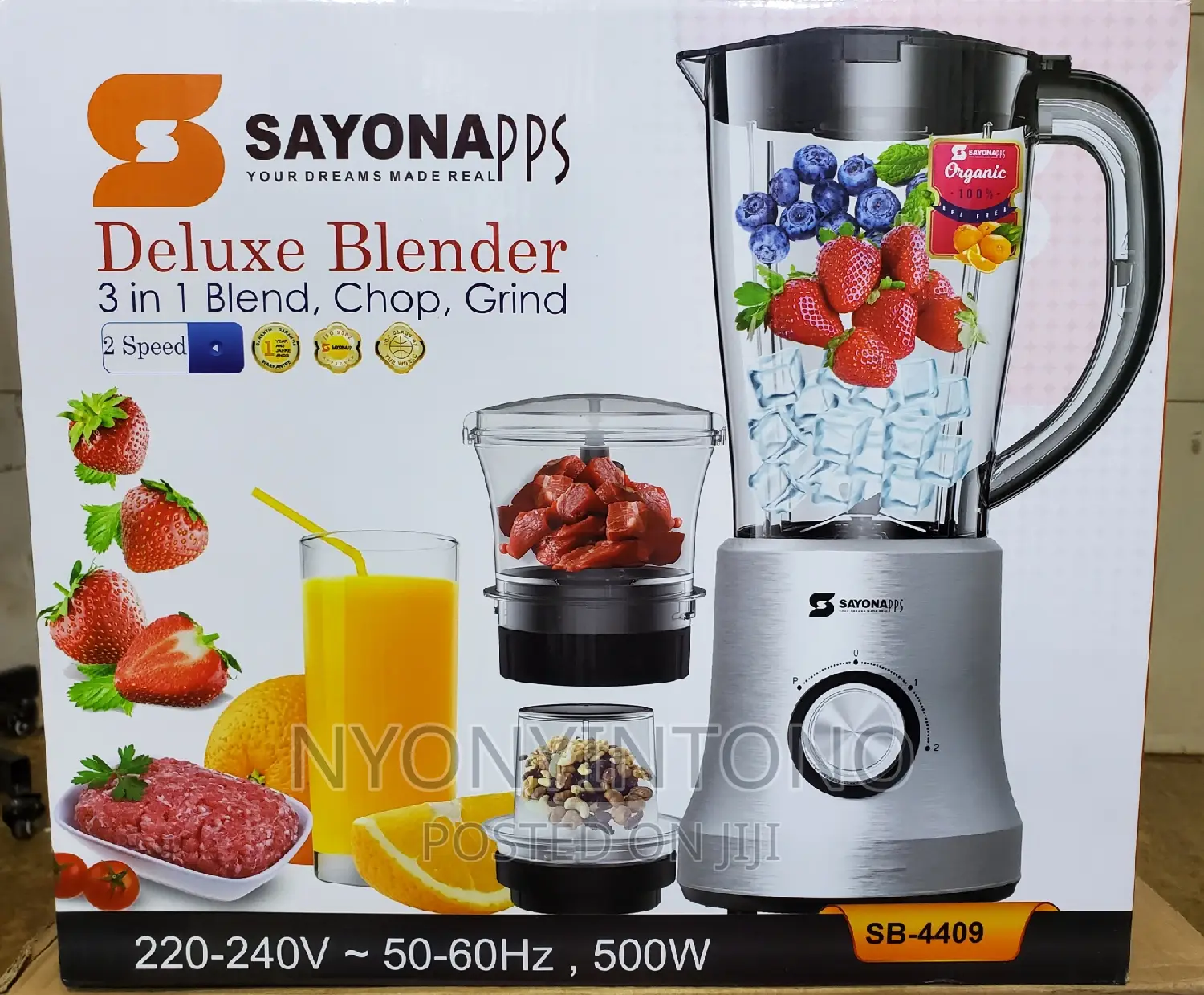 Sayona 3 in 1 Blender Chopper and Grinder
