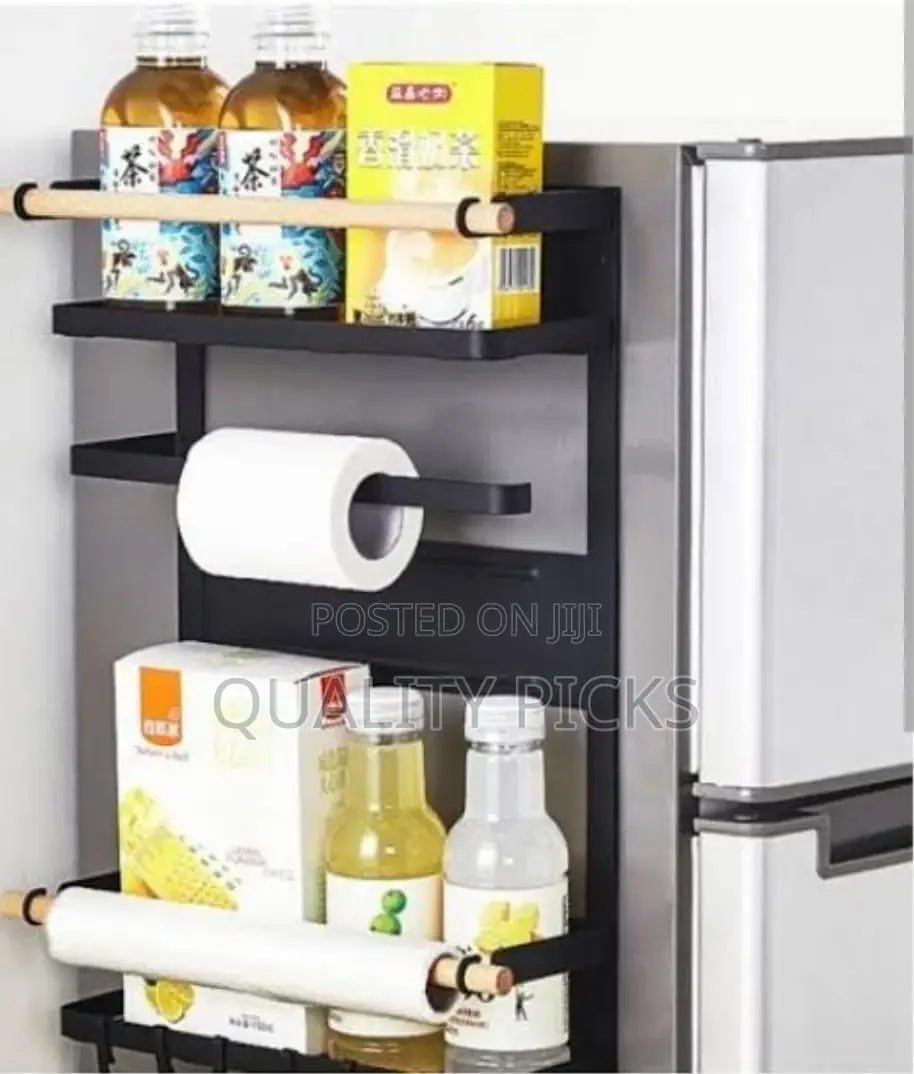 Metallic Sided Fridge Storage Rack