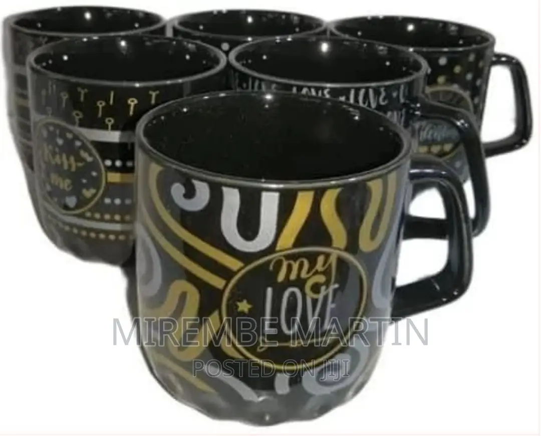Pieces of Silver and Gold Printed Coffee Tea Cups Mugs
