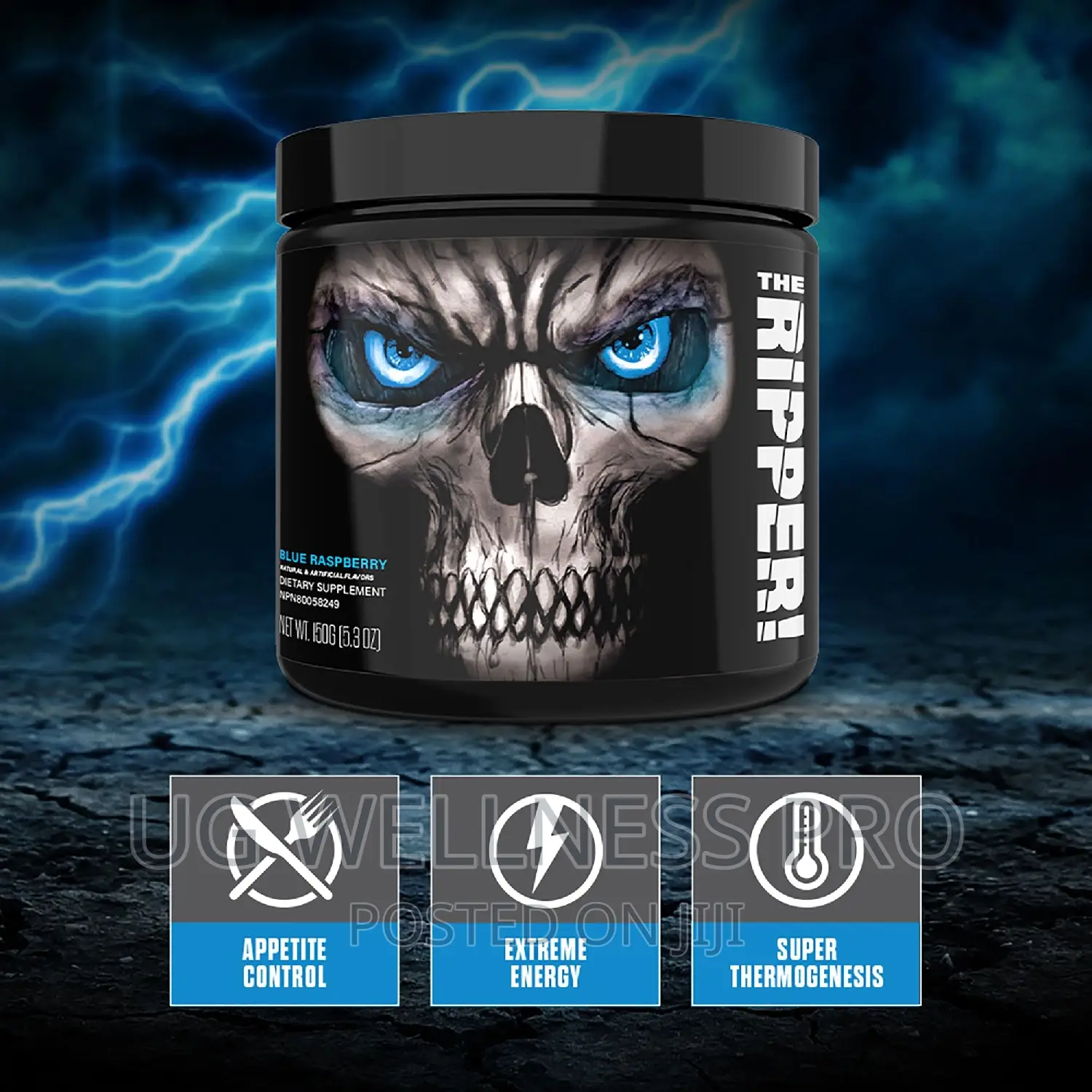 JNX SPORTS the Ripper! Fat Burner Blue Raspberry 30 Serving