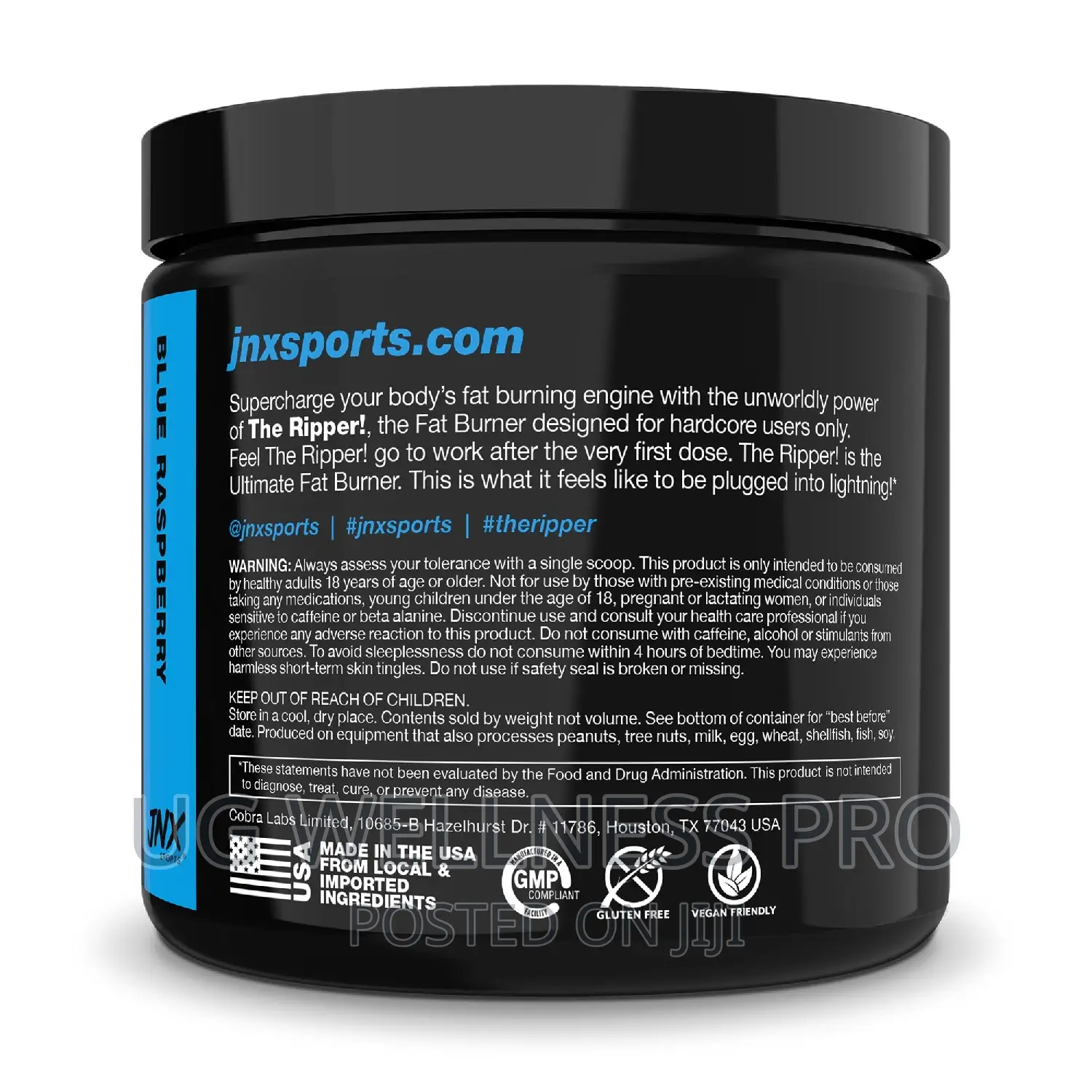 JNX SPORTS the Ripper! Fat Burner Blue Raspberry 30 Serving