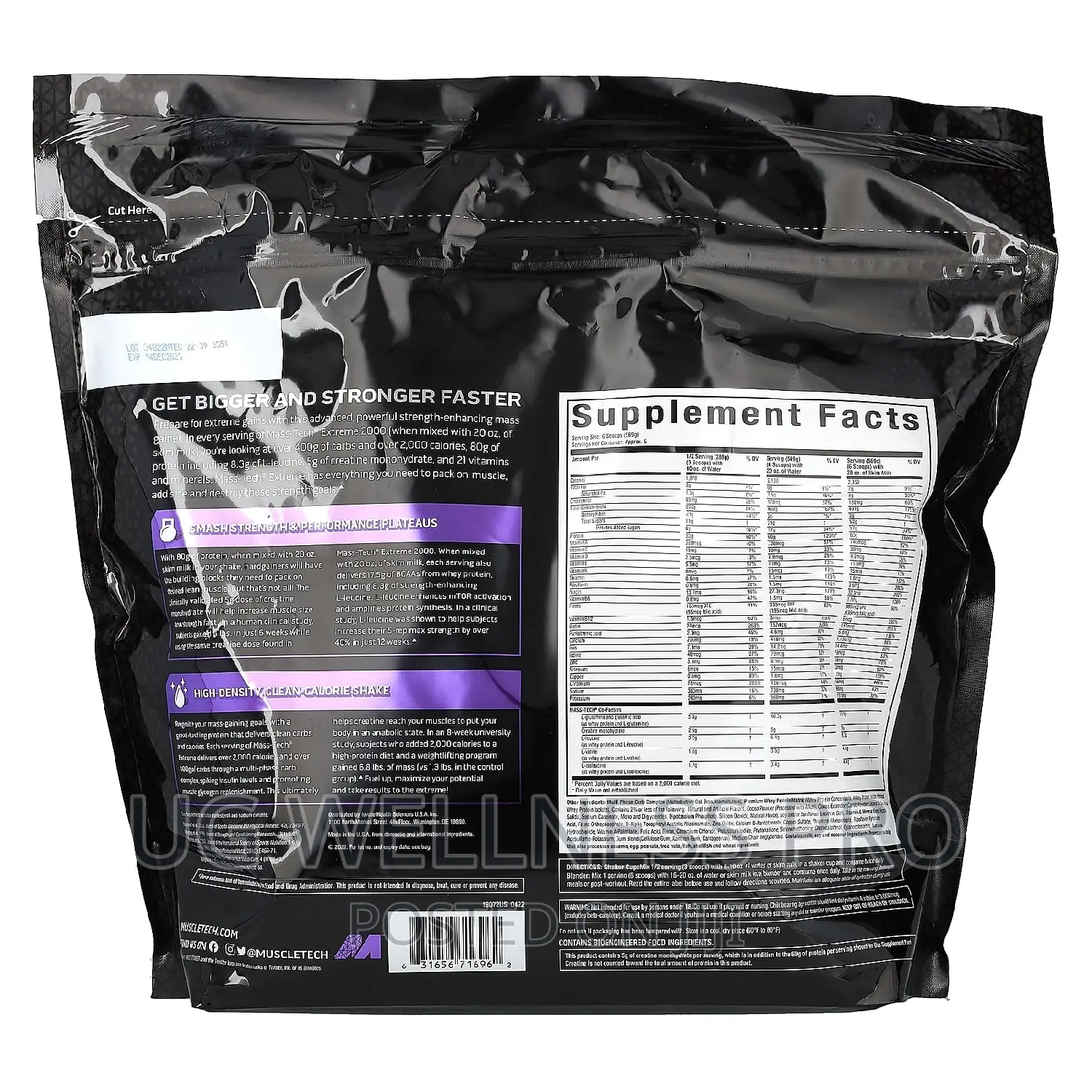 Mass Tech Extreme 2000, Chocolate Brownie 2.72kg 5 Serving