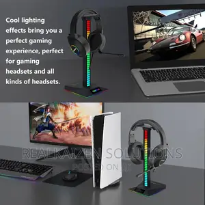 RGB Headset Stand Support Pole Lamp With Music Rhythm Effect