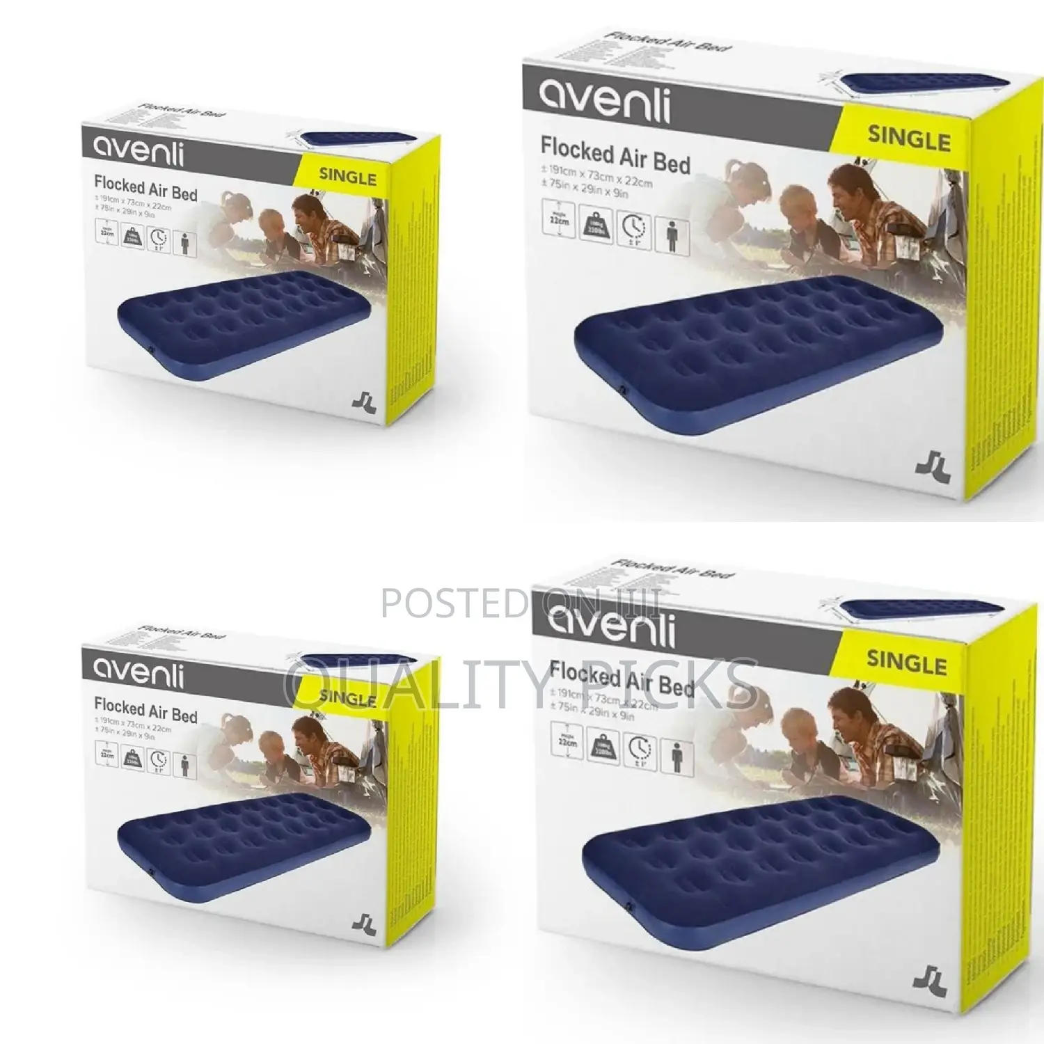 Flocked Air Bed With Free Pump